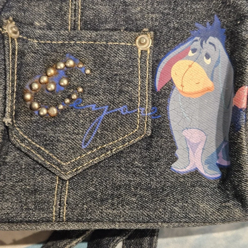 Disney‎ Eeyore Denim Mini Backpack Y2K Style Adjustable Straps